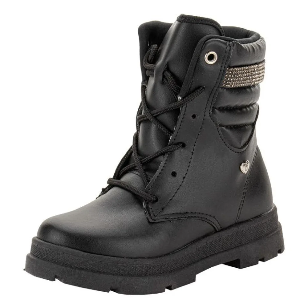 Bota Infantil Feminina Coturno Kidy 3630014 PRETO 28