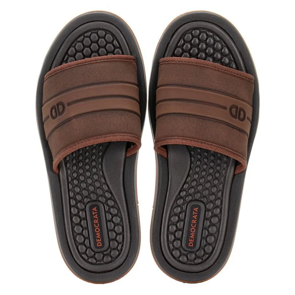 Chinelo Masculino Slide Denim Groove Democrata 289102 CAFÉ 42