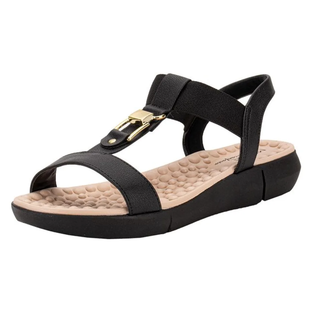 Sandália Feminina Flat Modare 7142139 PRETO 34