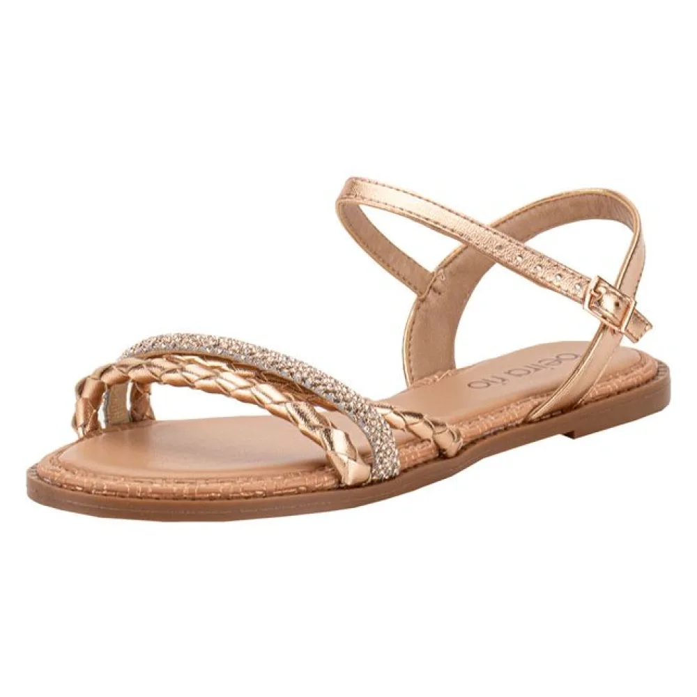 Sandália Feminina Flat Beira Rio 8472413 BRONZE 34