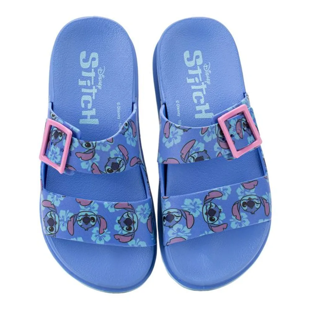 Chinelo Infantil Slide Disney Stitch Summer Grendene Kids 23198 AZUL/ROSA 28