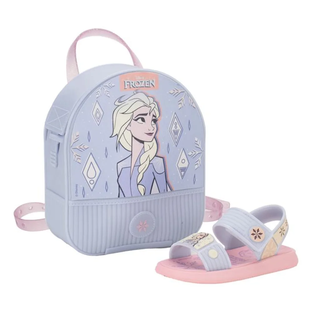 Kit Sandália Infantil Baby + Mochila Disney Grendene Kids 23078 ROSA/AZUL 19