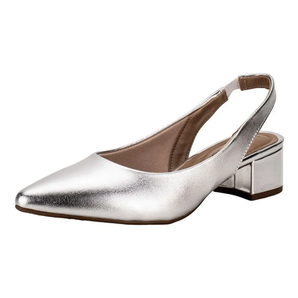 Sapato Feminino Salto Grosso Beira Rio 4182220 PRATA 34