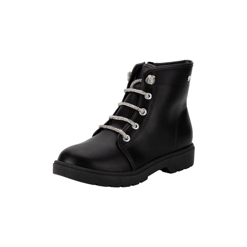 Bota Infantil Feminina Coturno Molekinha 2164136 PRETO/CINZA 29