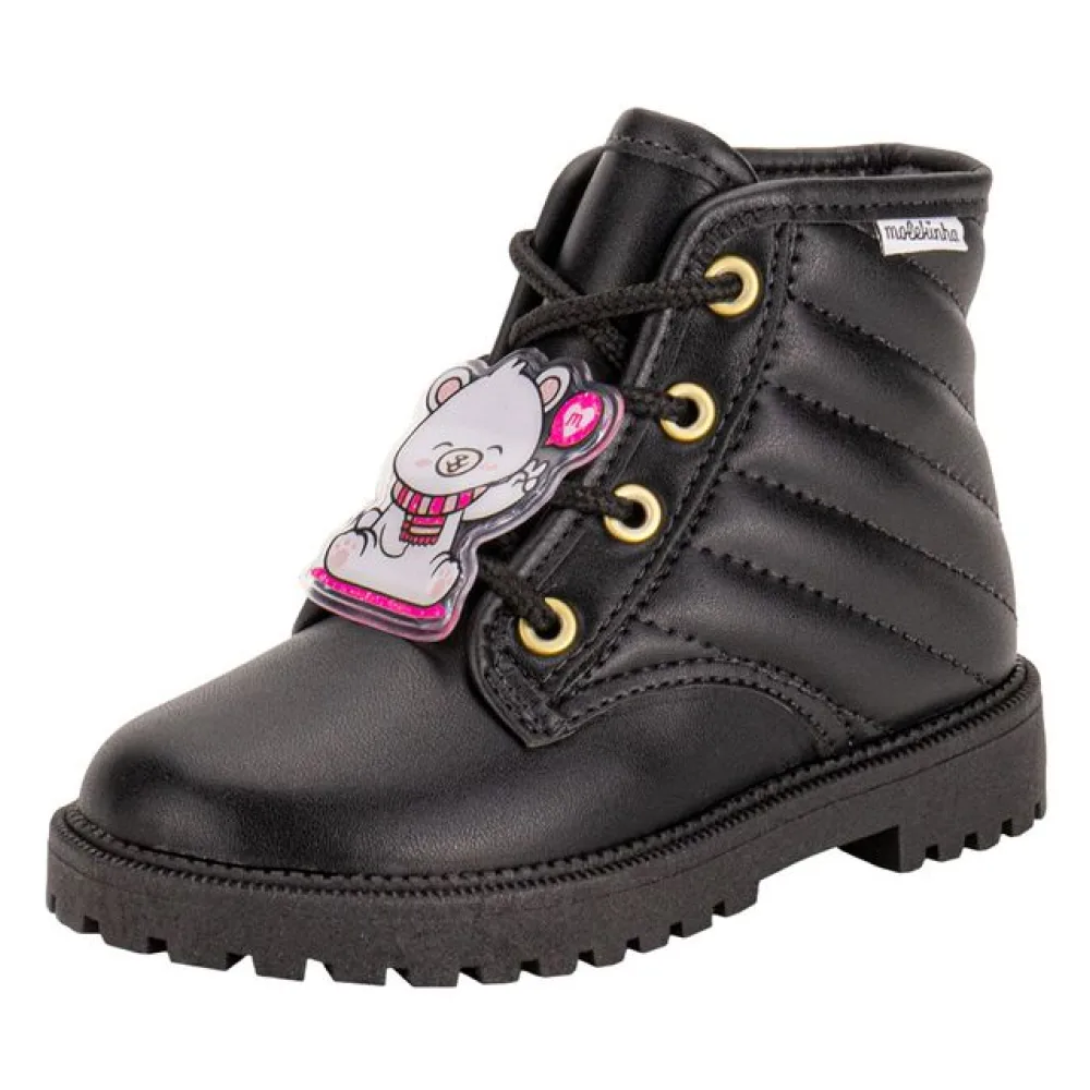 Bota Infantil Feminina Coturno Molekinha 2126522 PRETO 17