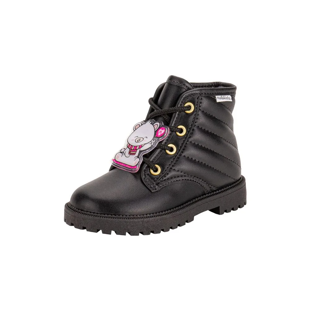 Bota Infantil Feminina Coturno Molekinha 2126522 PRETO 17