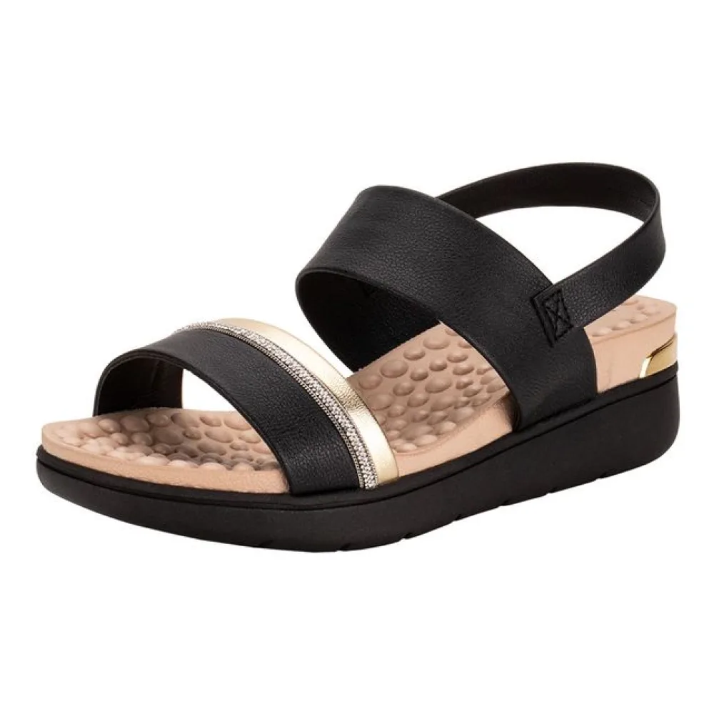 Sandália Feminina Anabela Modare 7151128 PRETO/BEGE 35