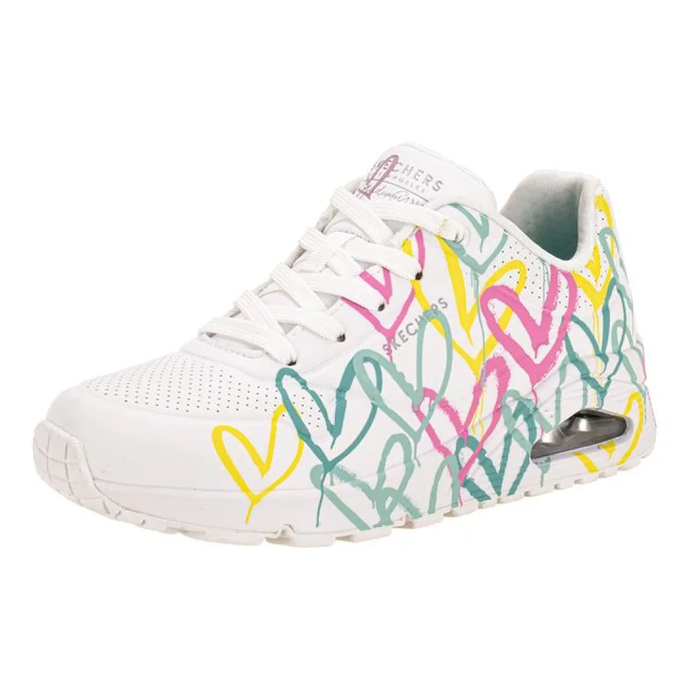 Tênis Feminino JGoldcrown Uno Changed Love Skechers 177982 BRANCO/VERDE 36