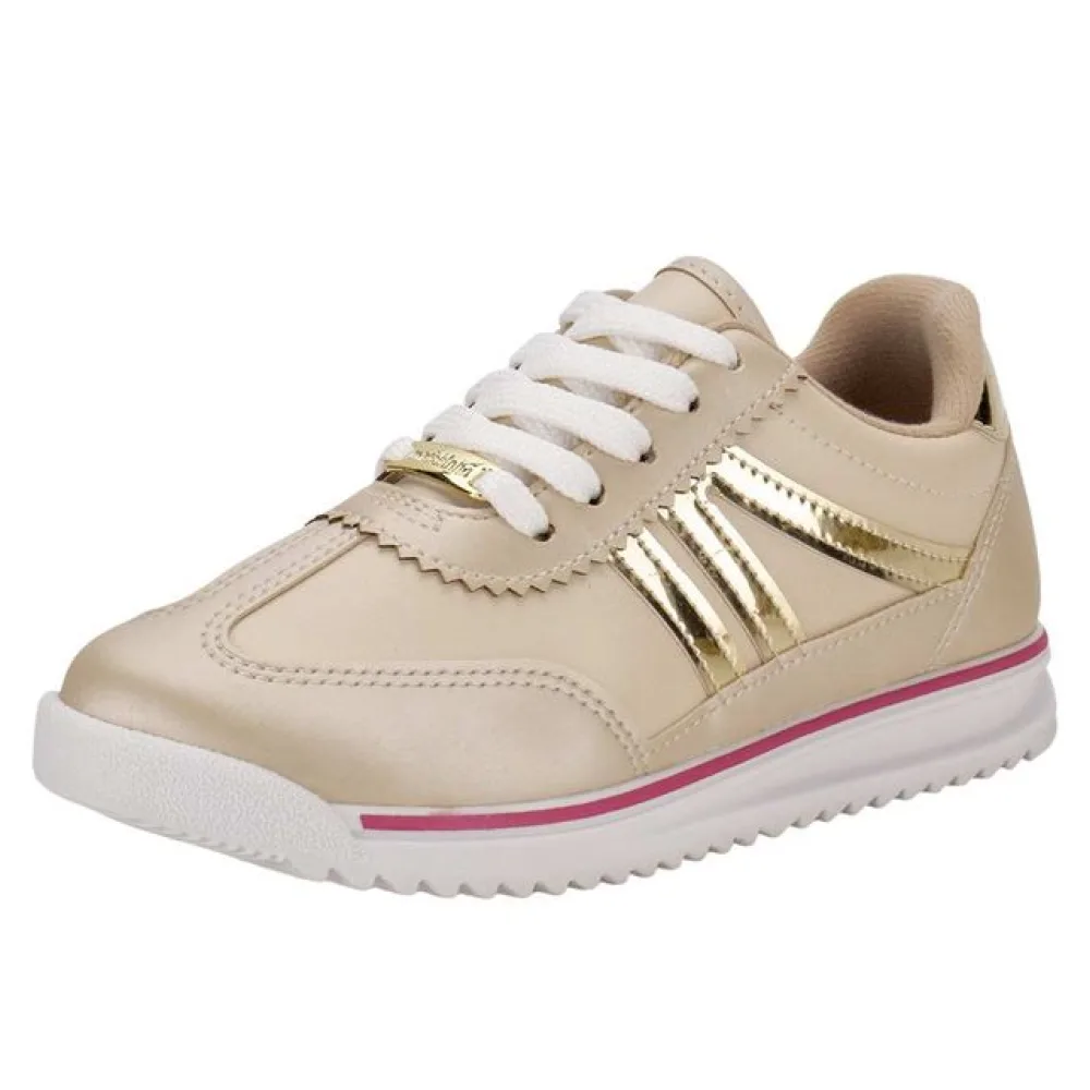 Tênis Infantil Feminino Molekinha 2583203 BEGE/OURO 27