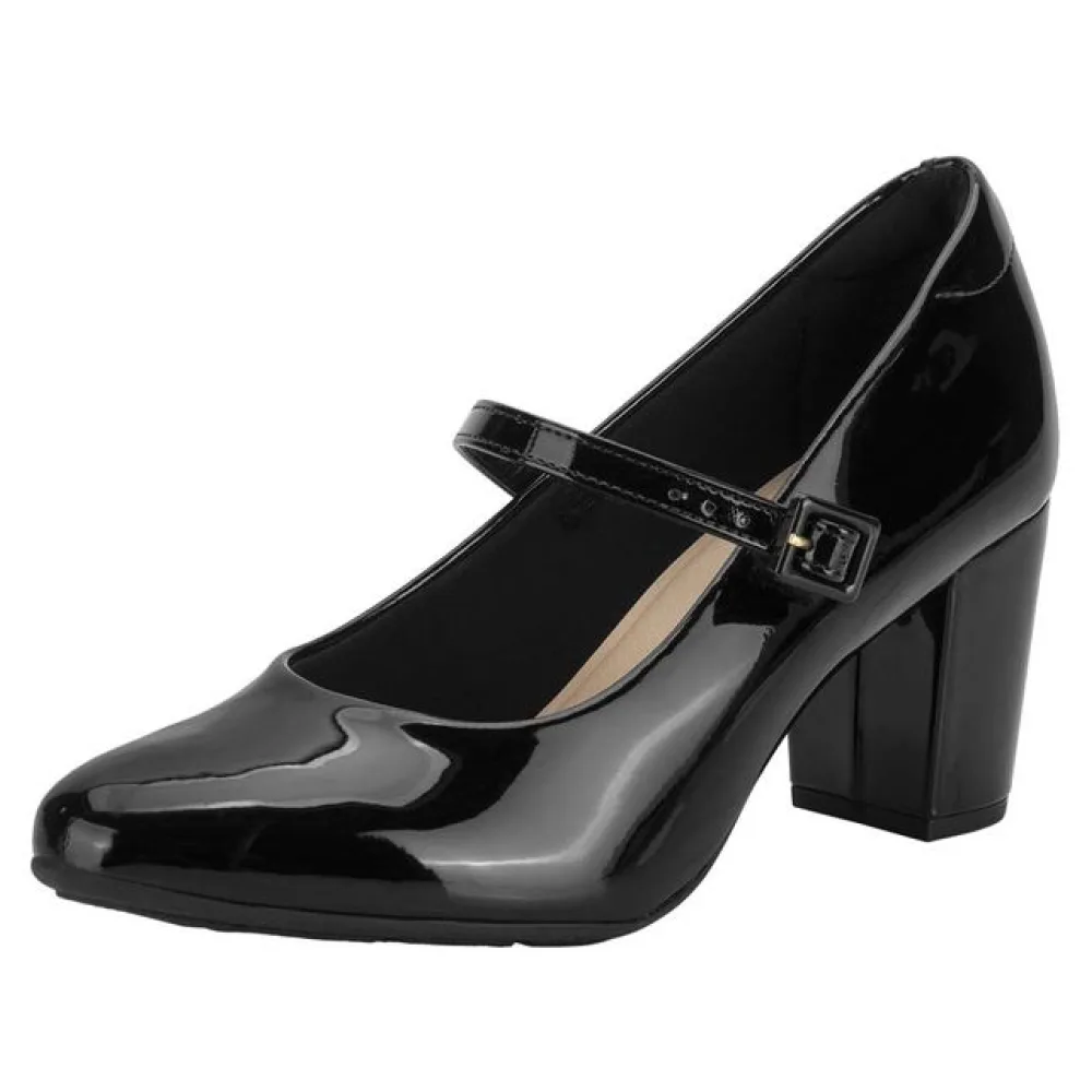 Sapato Feminino Salto Grosso Modare 7377118 VERNIZ/PRETO 35
