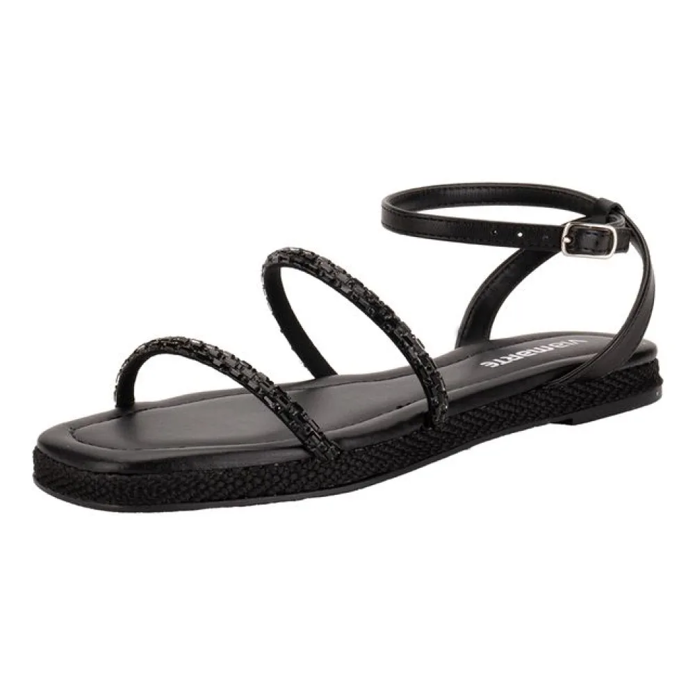 Sandália Feminina Flat Via Marte 110007 PRETO 34