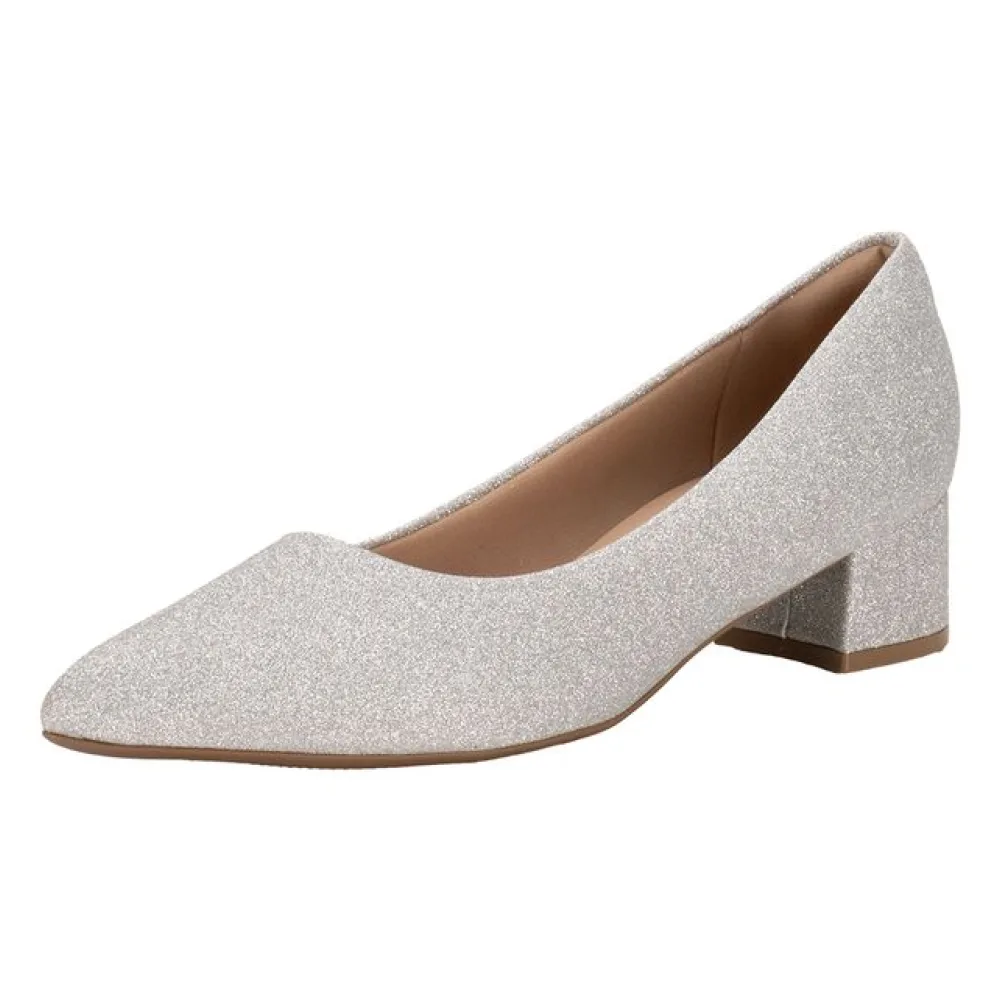 Sapato Feminino Salto Grosso Piccadilly 739015 PRATA 34