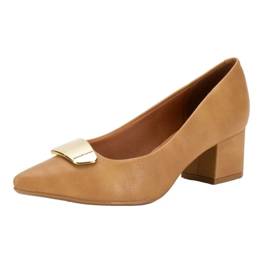 Sapato Feminino Salto Grosso Vizzano 1220377 CARAMELO 34