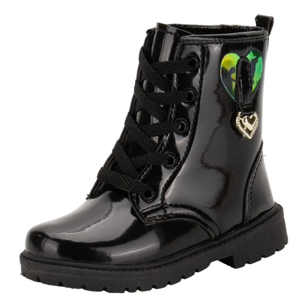 Bota Infantil Feminina Coturno Gracinha 812 VERNIZ/PRETO 22