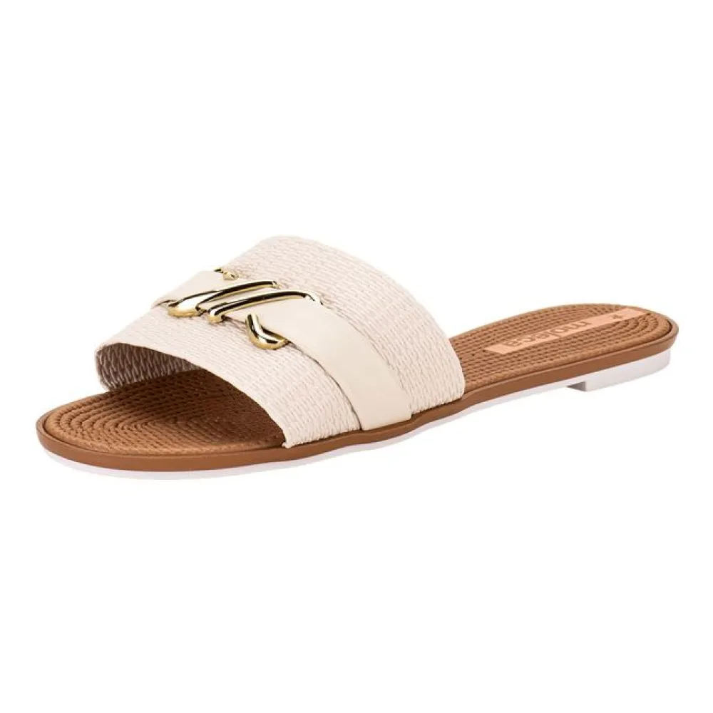 Tamanco Feminino Flat Moleca 5297472 MARFIM 34