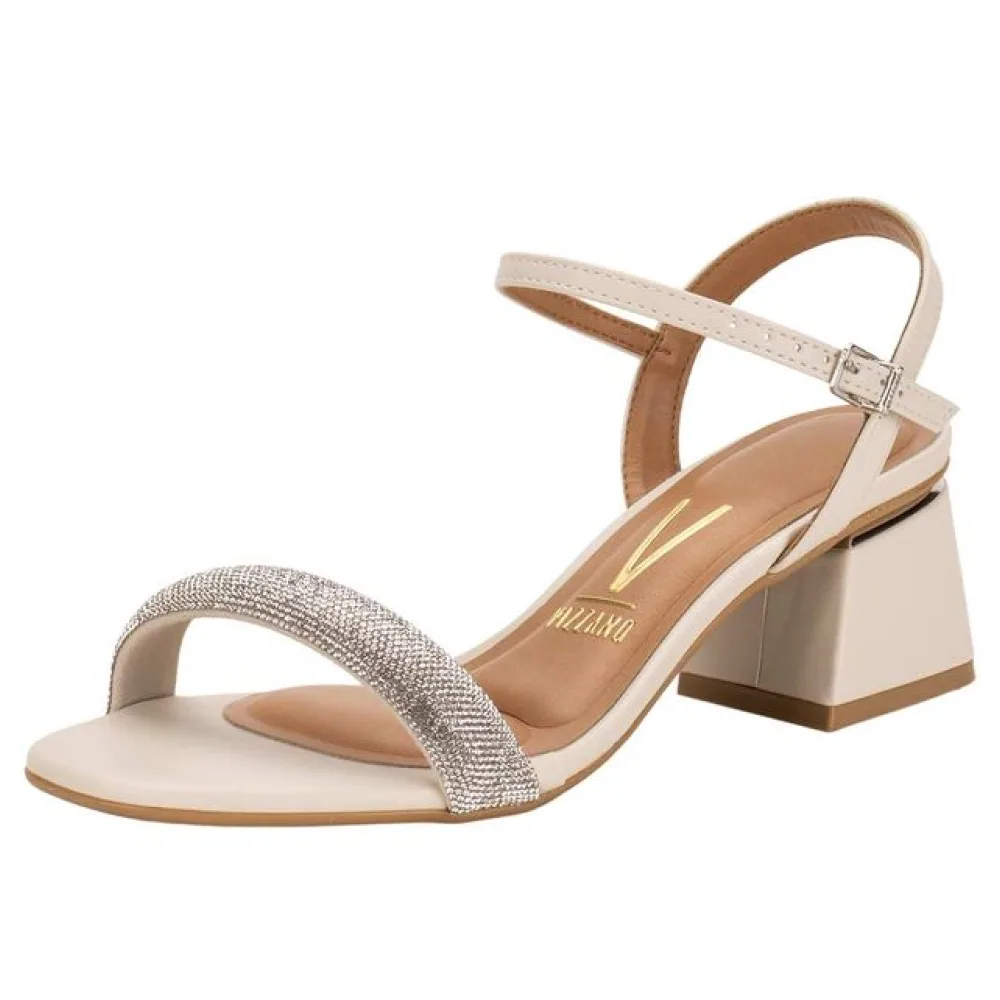 Sandália Feminina Salto Grosso Vizzano 6428139 MARFIM 35