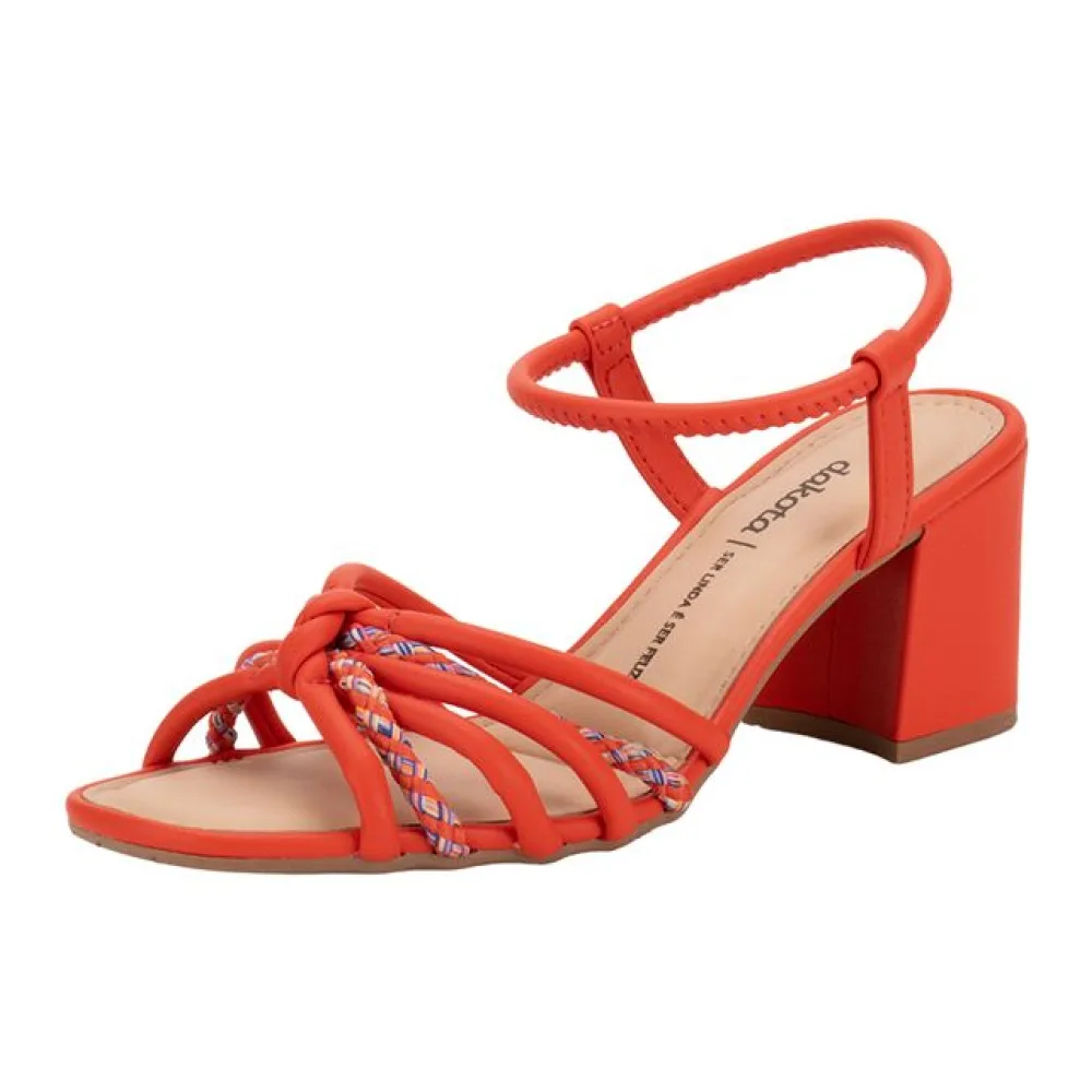 Sandália Feminina Salto Grosso Dakota Y7461 VERMELHO 37