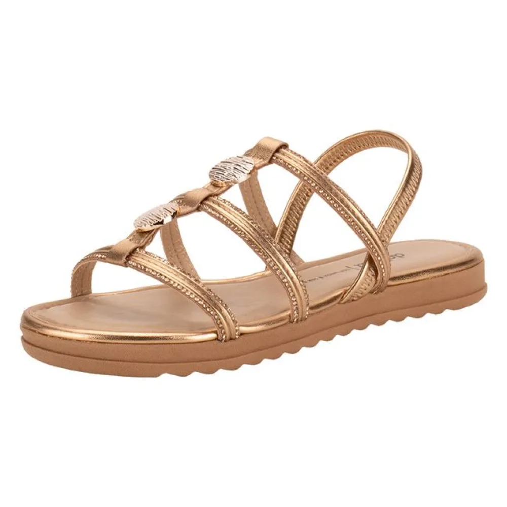 Sandália Feminina Flat Dakota Y7571 OURO/ROSADO 35