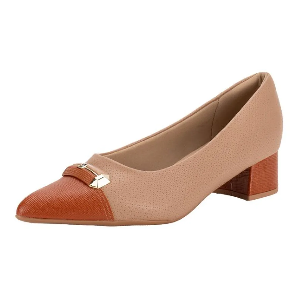 Sapato Feminino Salto Grosso Piccadilly 739065 SALMÃO 34