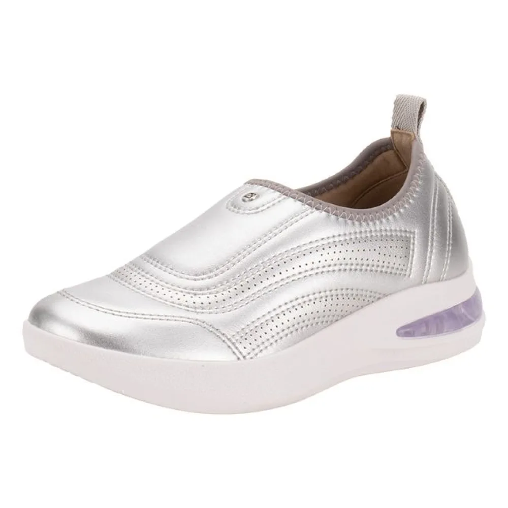 Tênis Feminino Slip On SoftStep Piccadilly 940002 PRATA 35