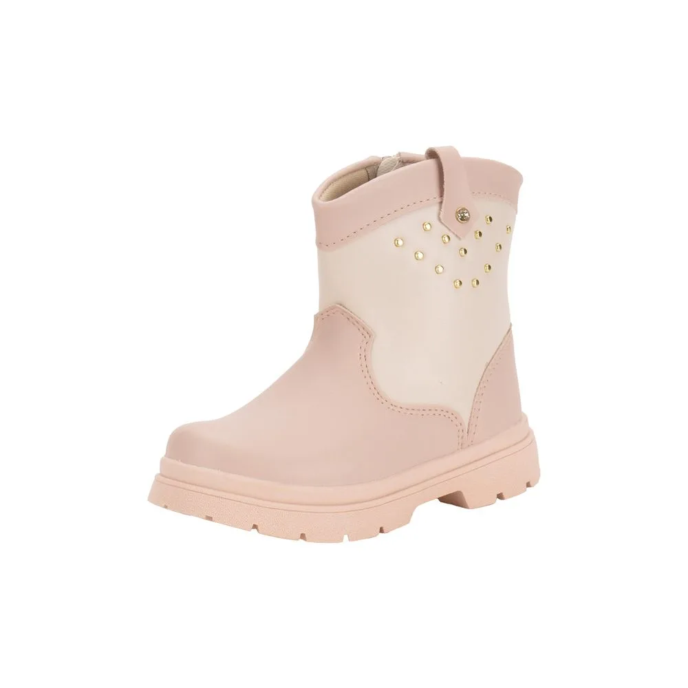 Bota Infantil Feminina Lily Kids 15103 BEGE/ROSA 20