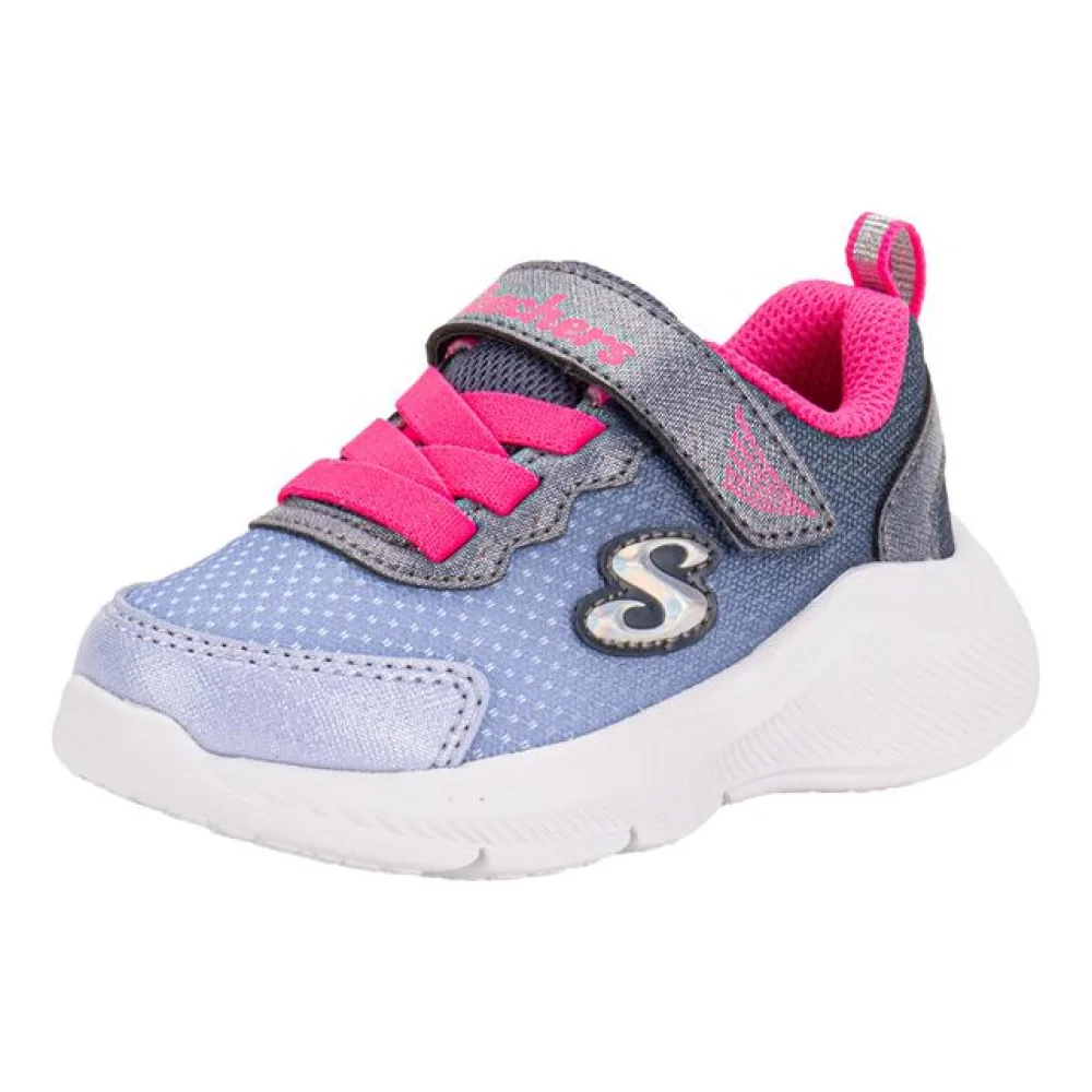Tênis Infantil Feminino Sole Swifters Skechers 303579N AZUL/ROSA 21