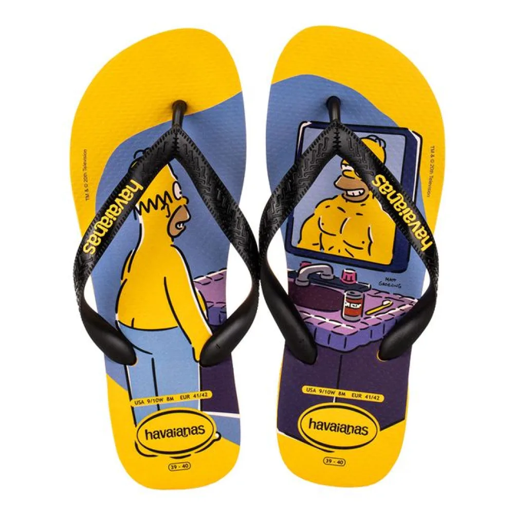 Chinelo Masculino Top Simpsons Havaianas 4137889 PRETO/AMARELO 37/38