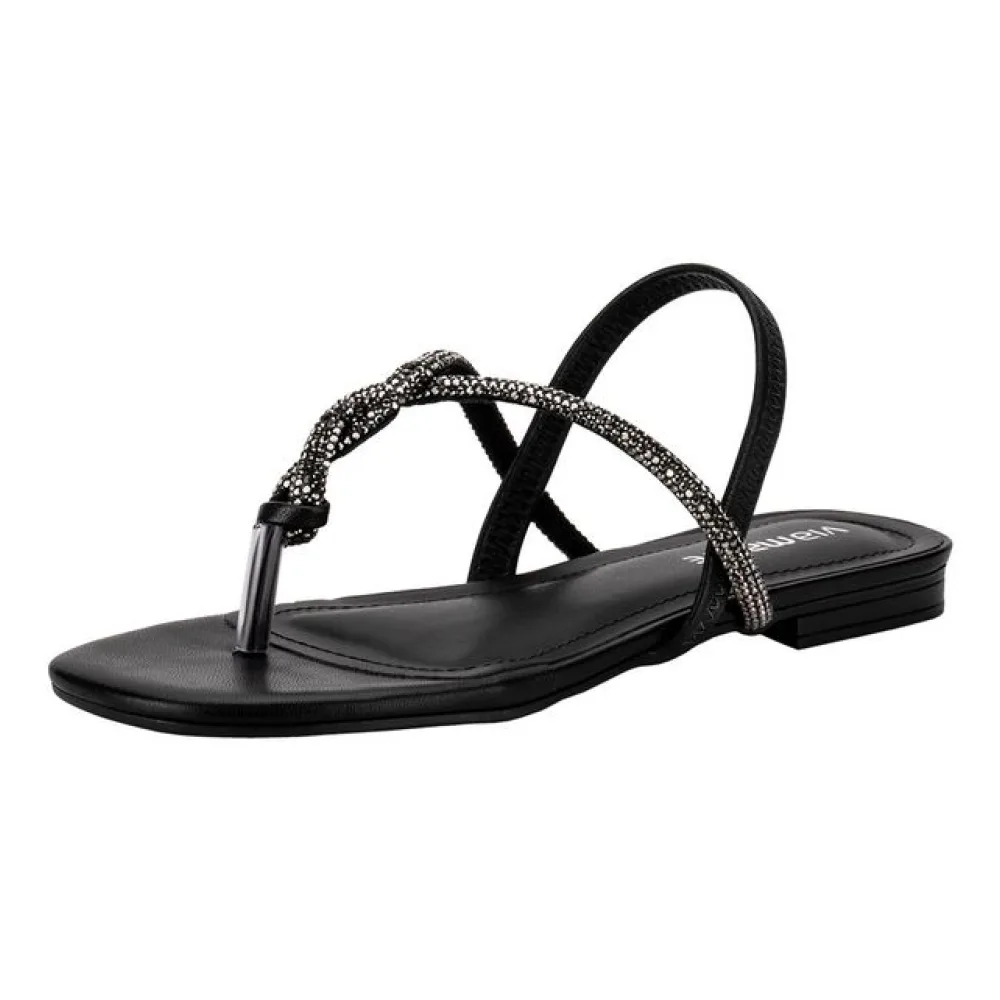 Sandália Feminina Flat Via Marte 113008 PRETO 35