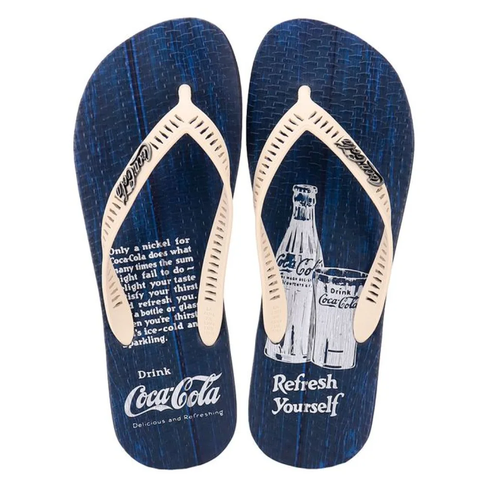 Chinelo Masculino Crisp Taste Coca-Cola CC3938 BEGE/AZUL 37/38