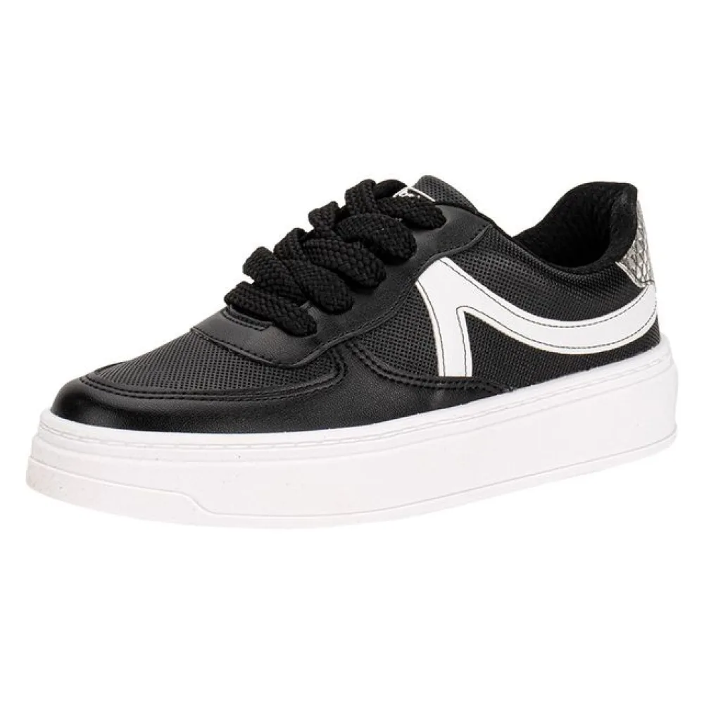 Tênis Feminino Casual Beira Rio 4305113 PRETO/BRANCO 34
