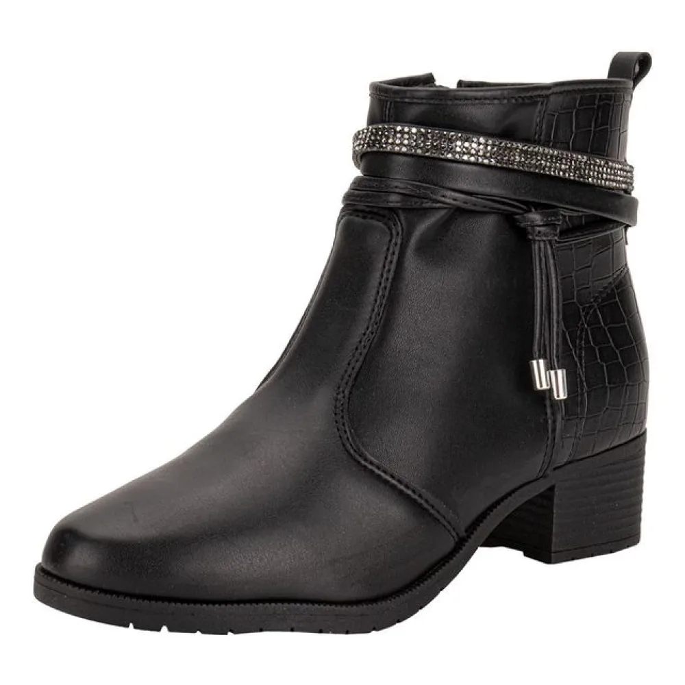 Bota Feminina Cano Baixo Moleca 5346103 PRETO 34
