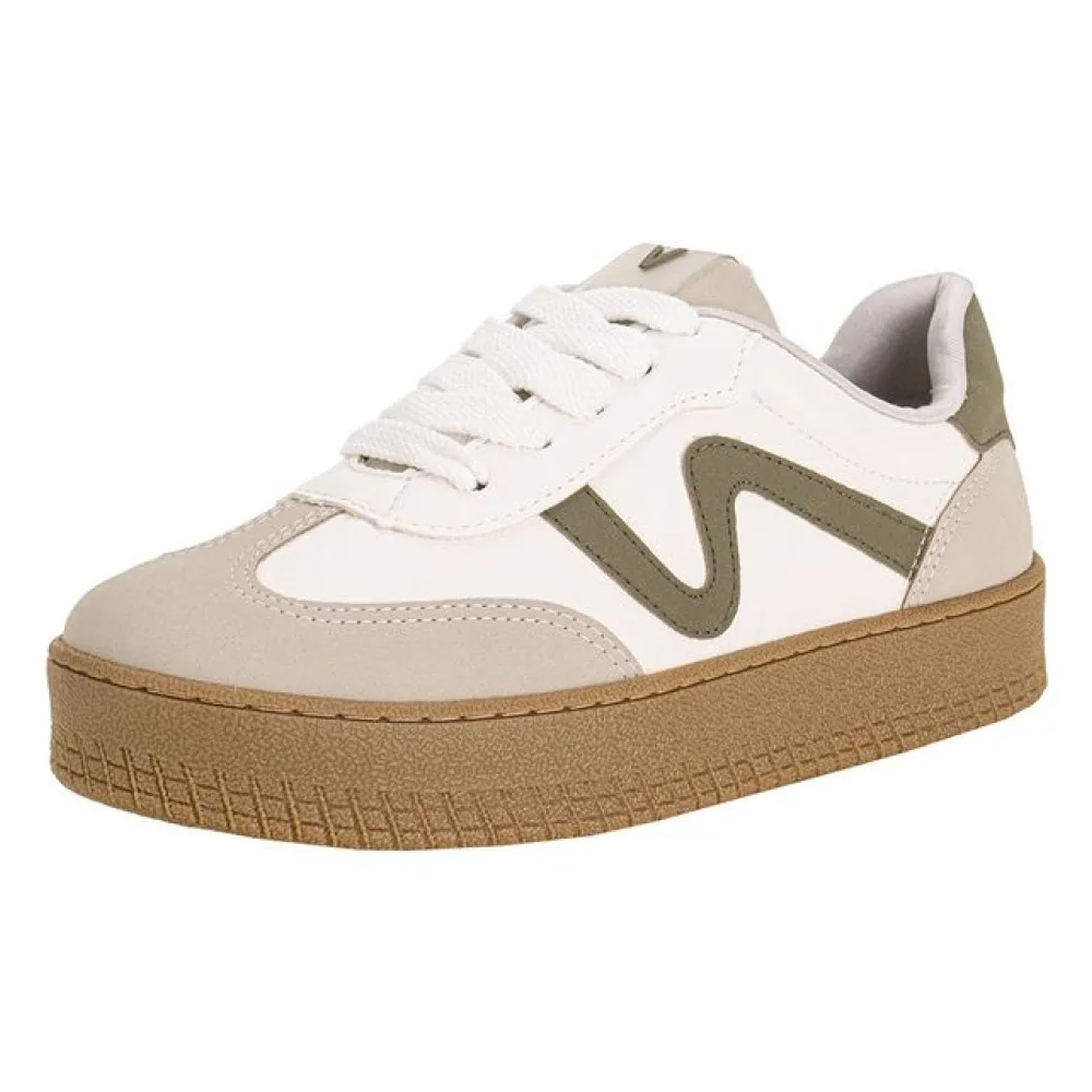 Tênis Feminino Casual Via Marte 216003 BRANCO/VERDE 34