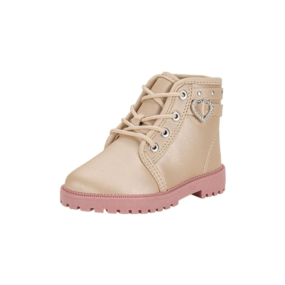 Bota Infantil Coturno Molekinha 2126526 BEGE/ROSA 18
