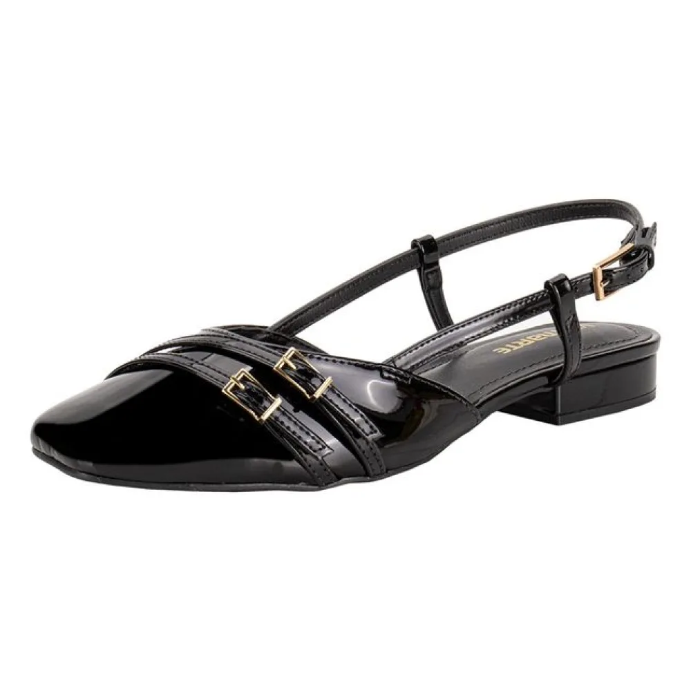Sapato Feminino Salto Grosso Via Marte 160013 VERNIZ/PRETO 34