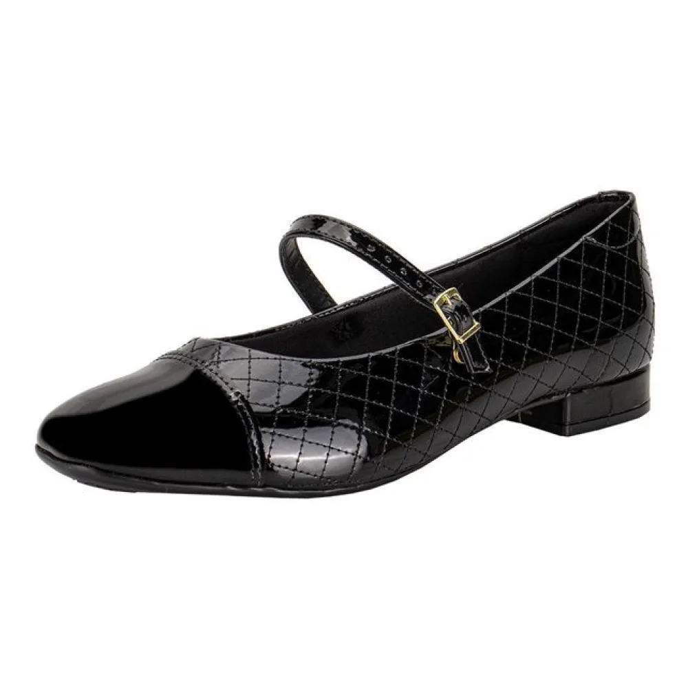 Sapato Feminino Salto Grosso Beira Rio 4318103 VERNIZ/PRETO 34