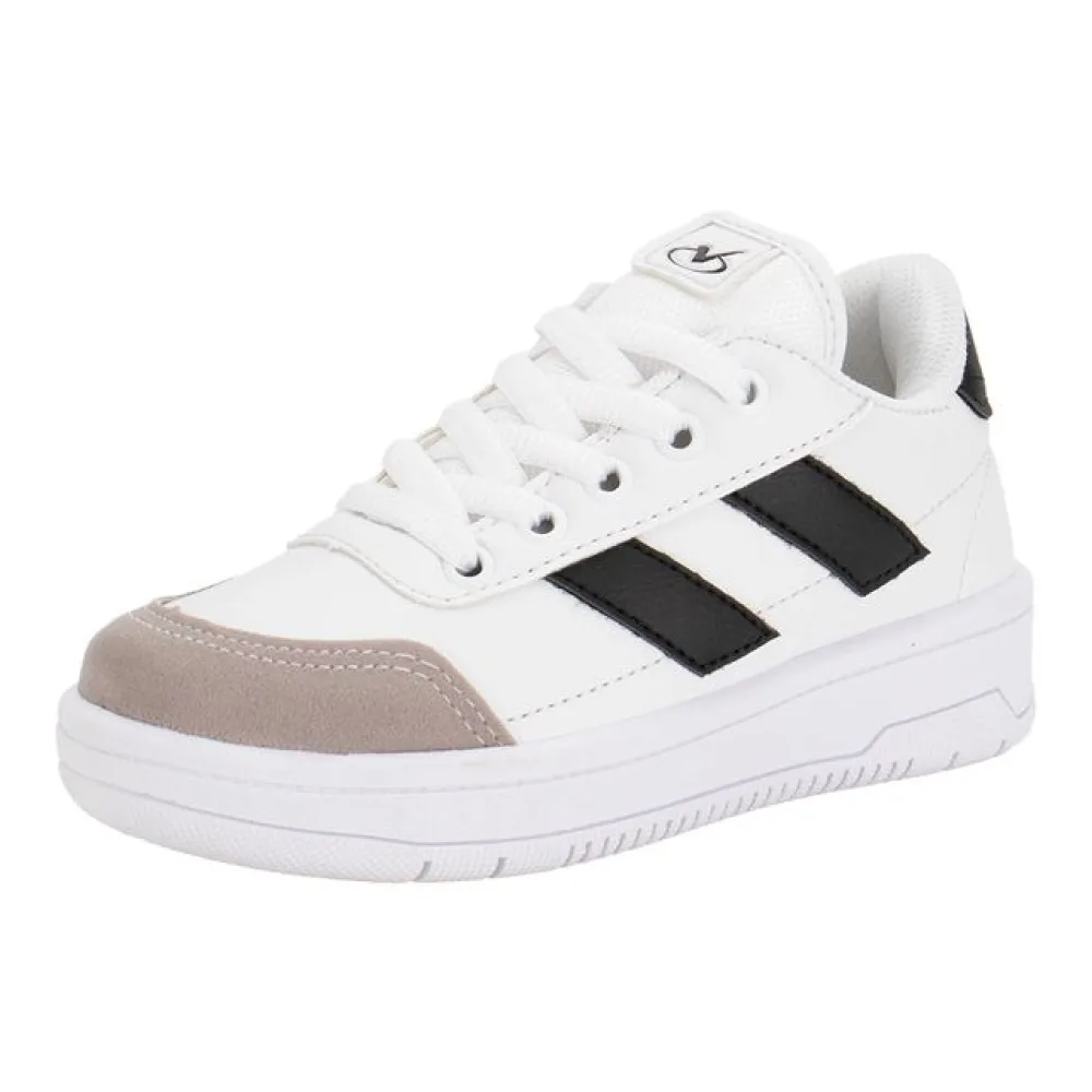 Tênis Infantil Masculino Via Vip VV4510 BRANCO/PRETO 28