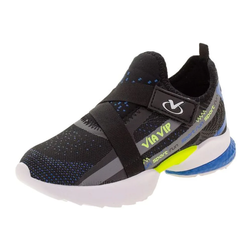 Tênis Infantil Slip Via Vip - VV9001 PRETO 25