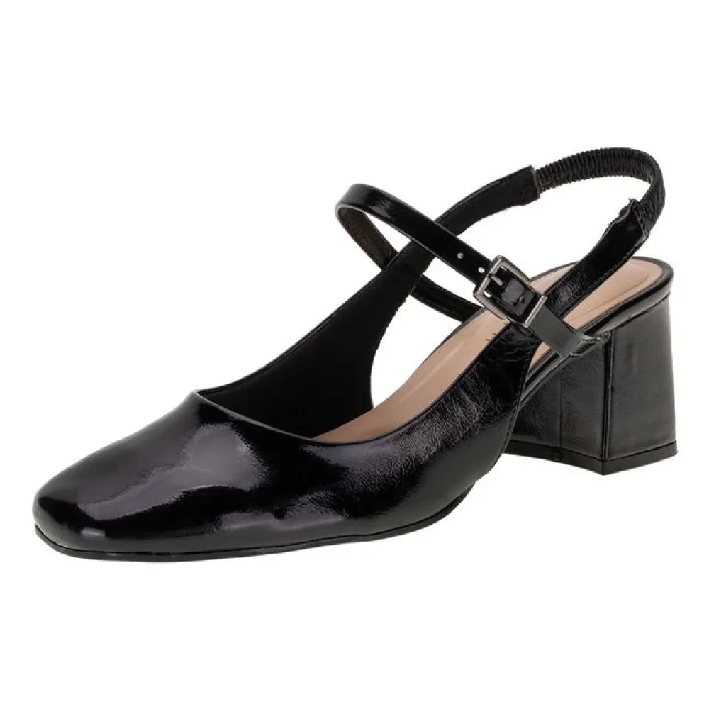 Sapato Feminino Salto Grosso Ramarim 2417131 VERNIZ/PRETO 35