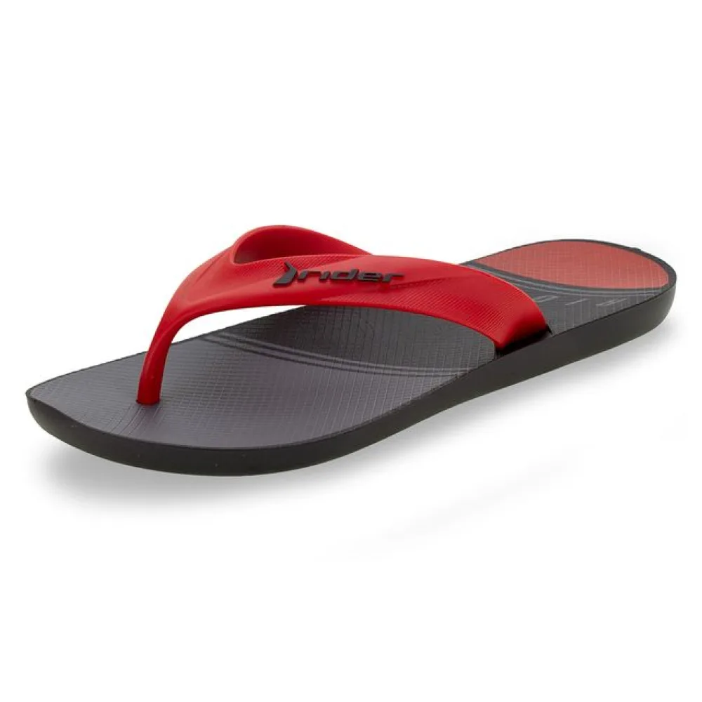 Chinelo Masculino Strike Graphics Rider - 11074 CINZA/VERMELHO 37/38