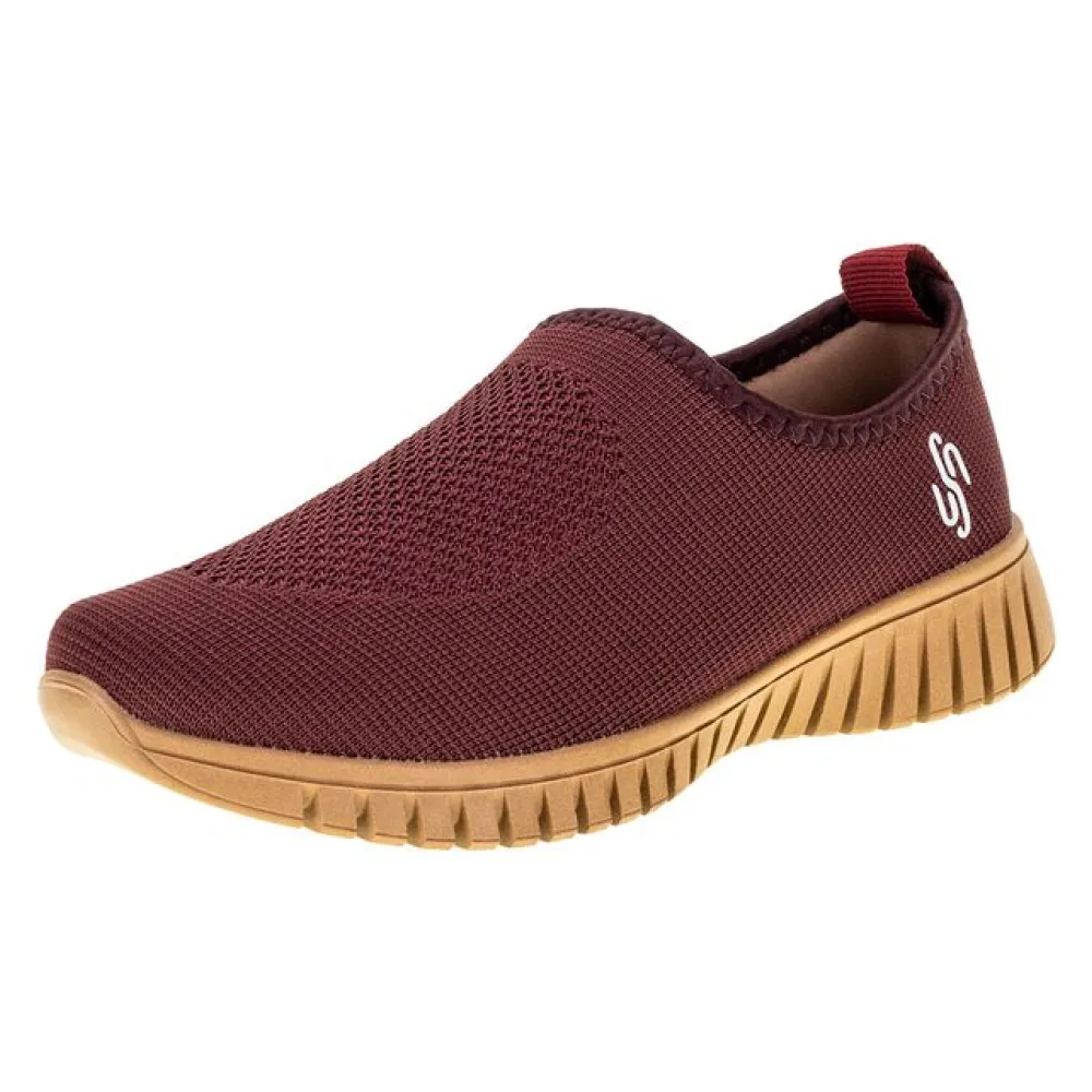 Tênis Feminino Gaspea Tricot Usaflex - AE2208 VINHO 33