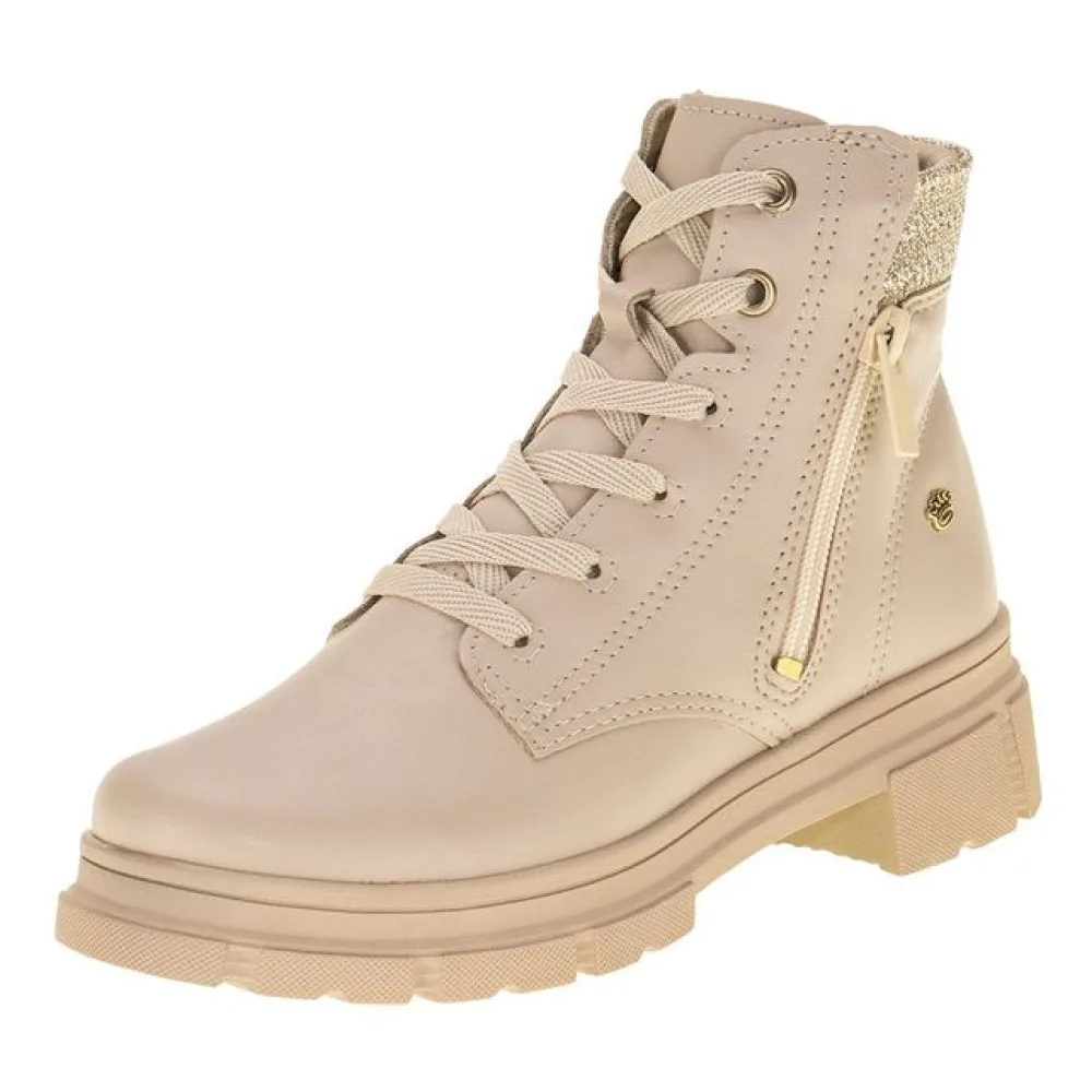 Bota Infantil Feminina Coturno Pink Cats V4281 MARFIM 28