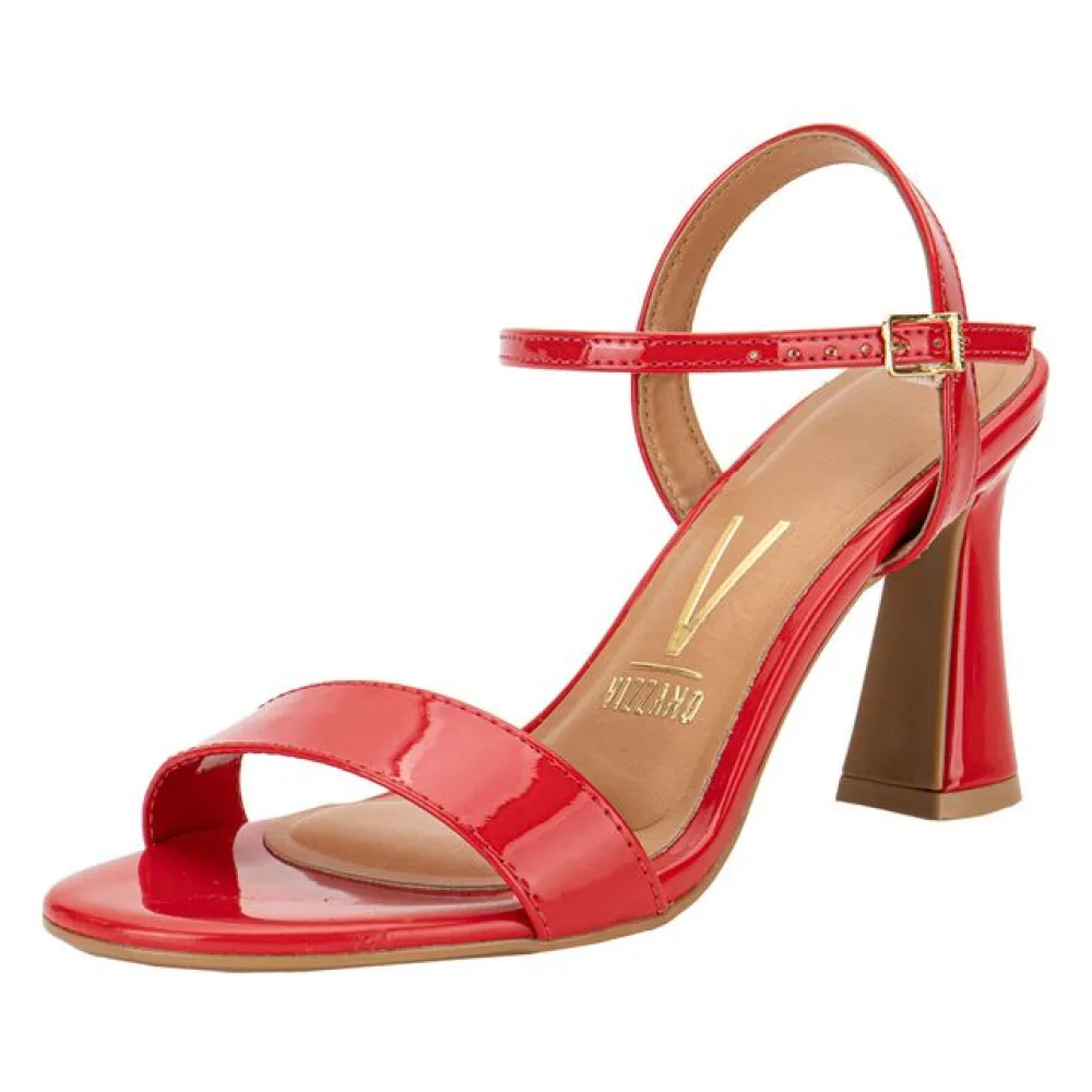 Sandália Feminina Salto Grosso Vizzano 6517100 VERMELHO 37