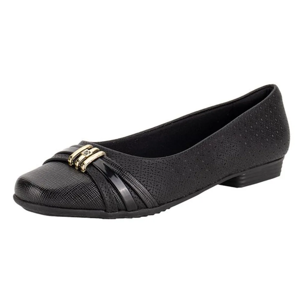 Sapatilha Feminina Flat Piccadilly 250233 PRETO 01 35