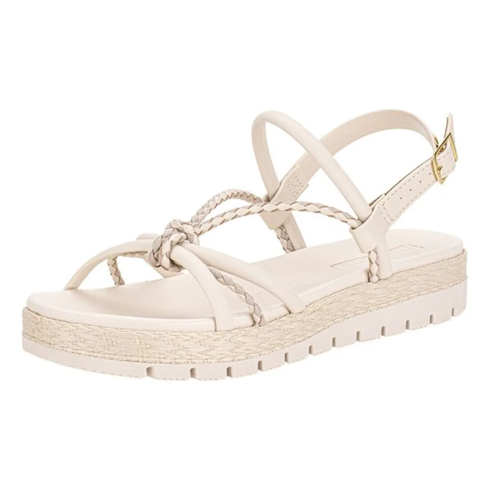 Sandália Feminina Flat Moleca 5539103 MARFIM 38
