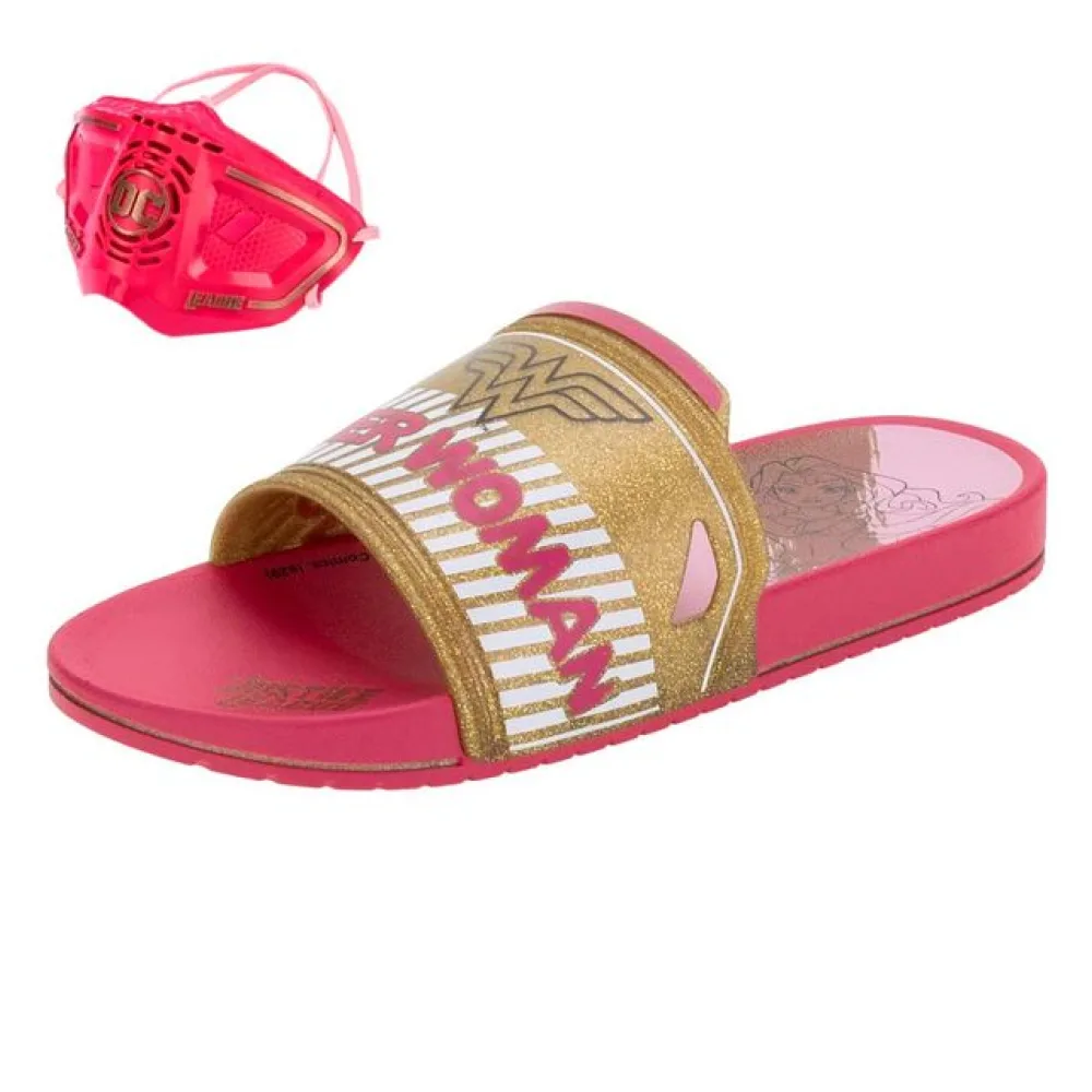 Chinelo Infantil Slide Liga da Justiça Grendene Kids - 22445 ROSA 25