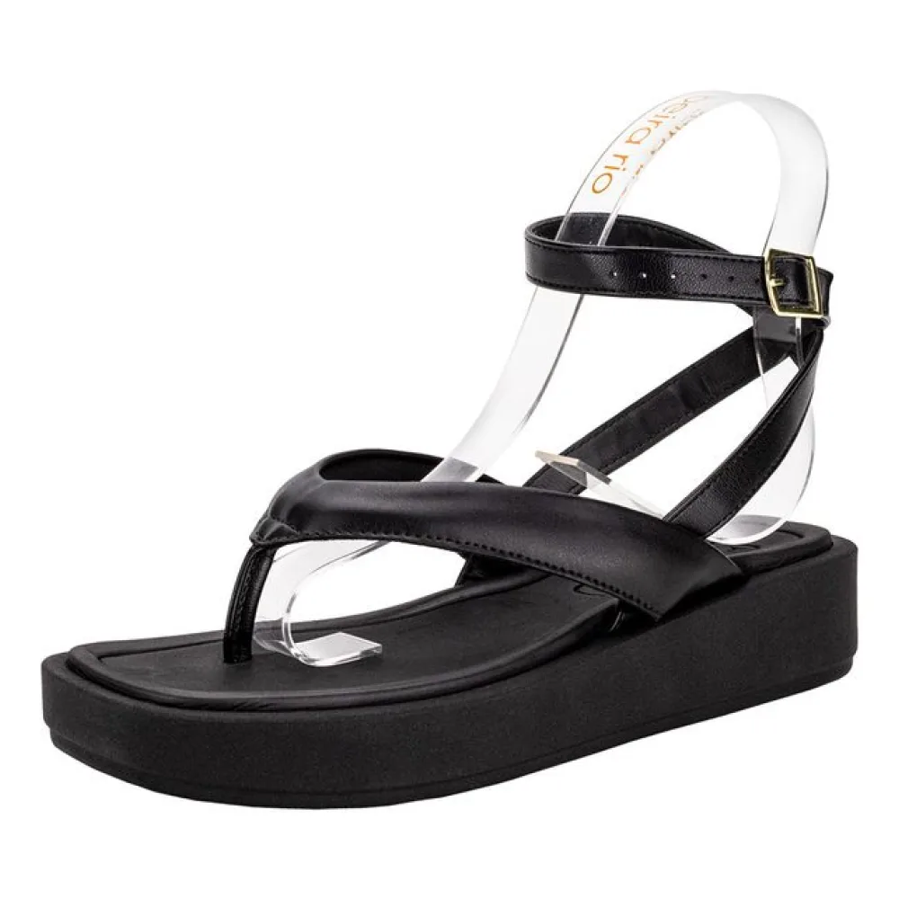 Sandália Feminina Flat Beira Rio 8487206 PRETO 34