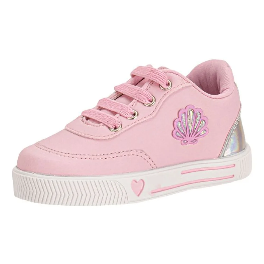 Tênis Infantil Feminino Linda Jú 202538 ROSA/PRATA 21