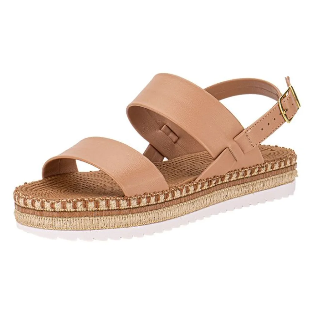 Sandália Feminina Flat Moleca 5447518 SALMÃO 34