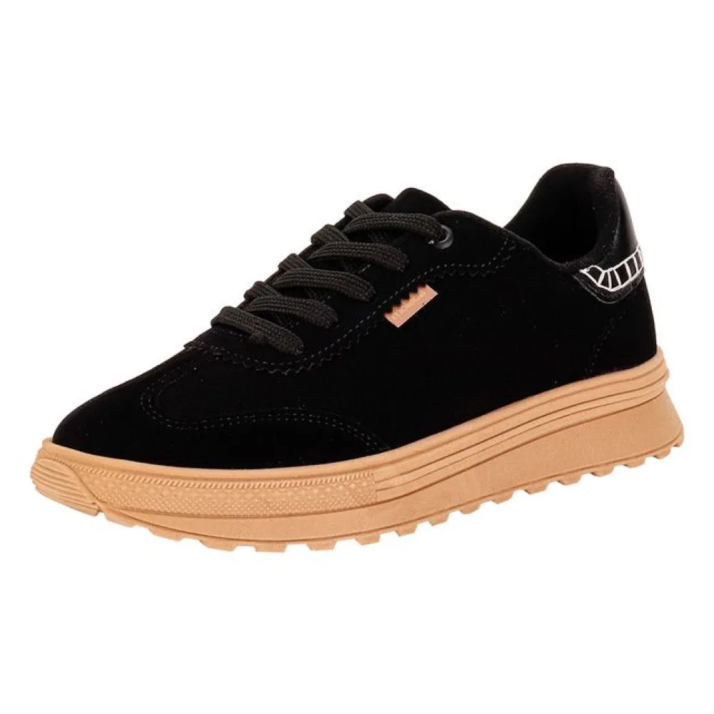 Tênis Feminino Casual Moleca 5809106 PRETO/CAMURÇA 34