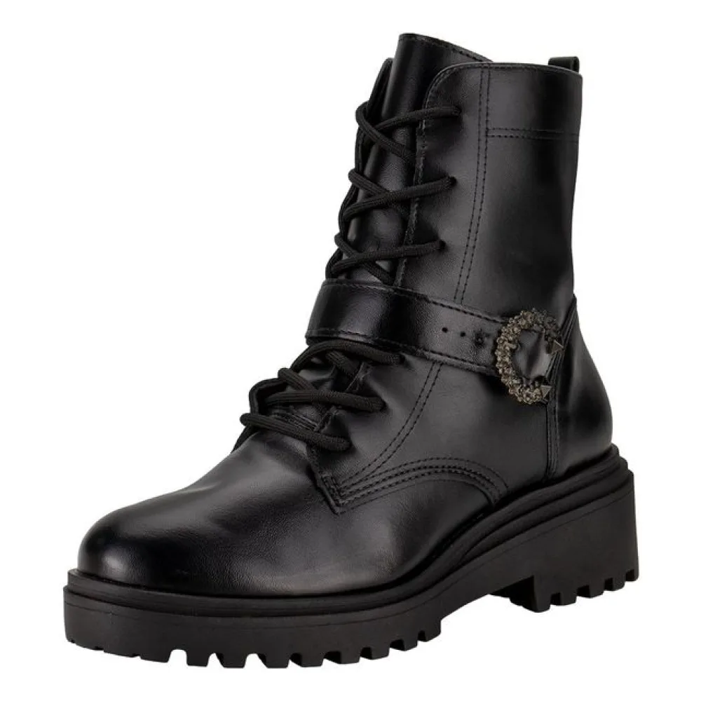 Bota Feminina Coturno Via Marte 009005 PRETO 01 37